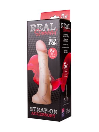 Реалистичная насадка с мошонкой REAL Standard - 18 см.
